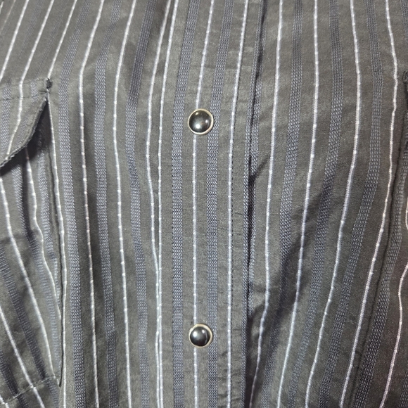 Panhandle Slim Black With Silver Threads And Pearl Snap Buttons Shirt Size XL - Picture 6 of 9